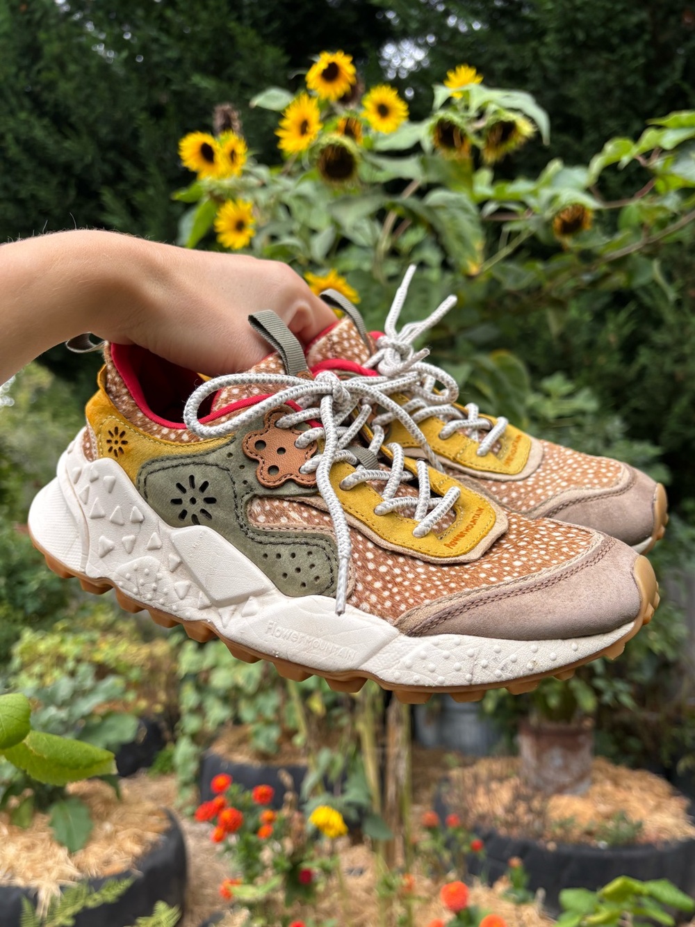 Flower Mountain Women’s Multi-Color Sneakers with Suede Accents